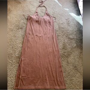 Women’s Fitted Rib-Knit Halter Midi Dress